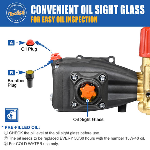 Toolcy 3/8 inch quick-connect adapter enables easy hose connections.