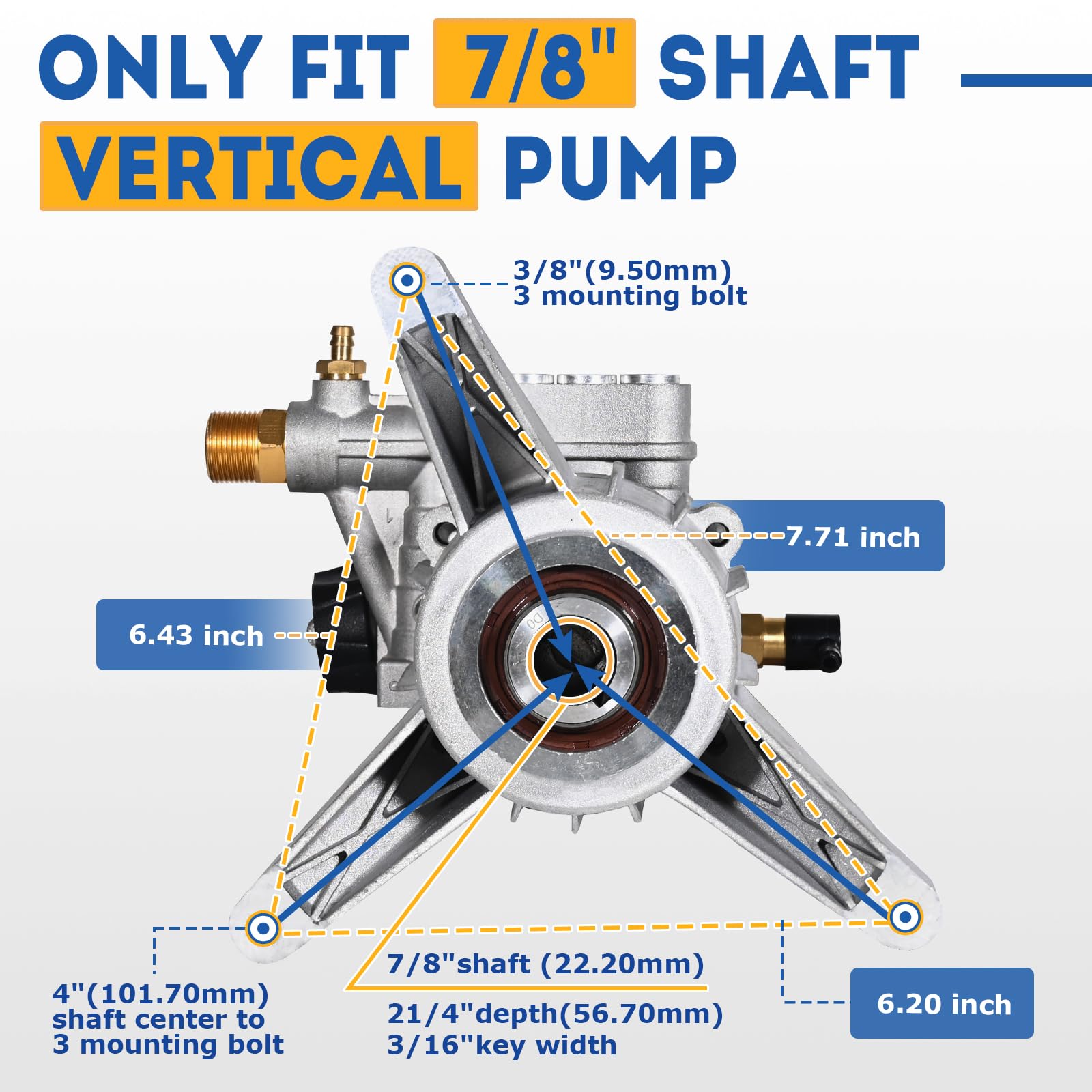 TOOLCY vertical pump back view highlighting rear inlet/outlet for simple installation.