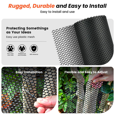 Toolterritary bendable plastic netting is easy to cut and install for DIY projects.