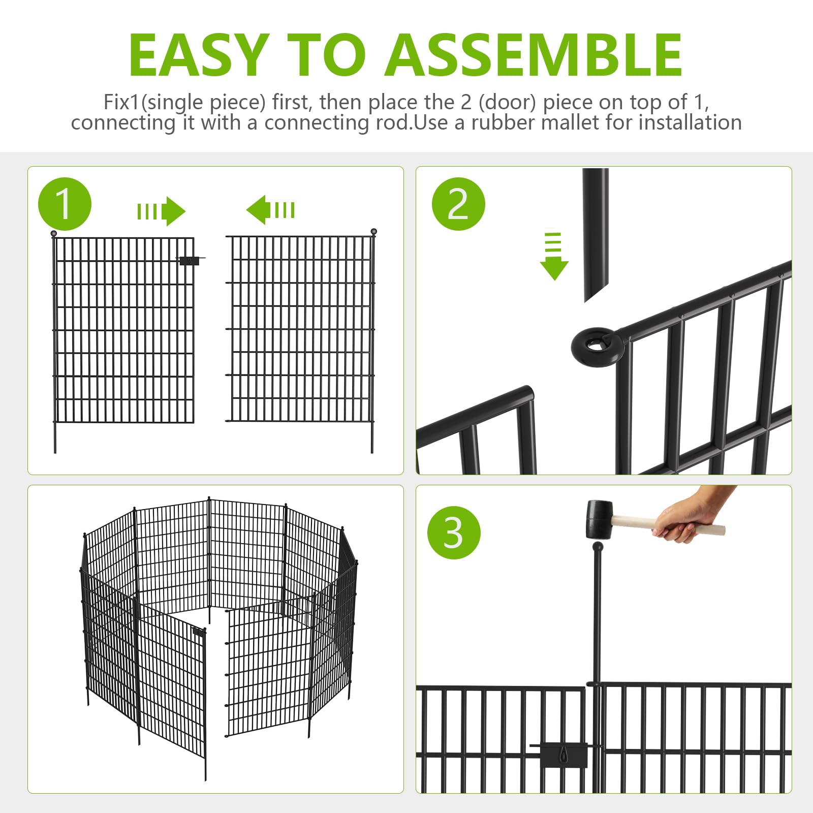 Toolterritary black garden fence enhances yard aesthetics.