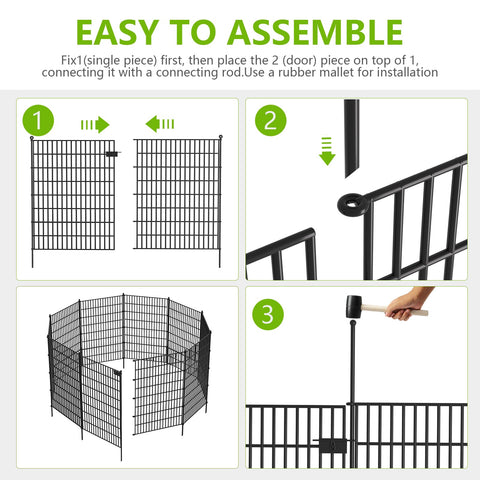 Toolterritary black garden fence enhances yard aesthetics.