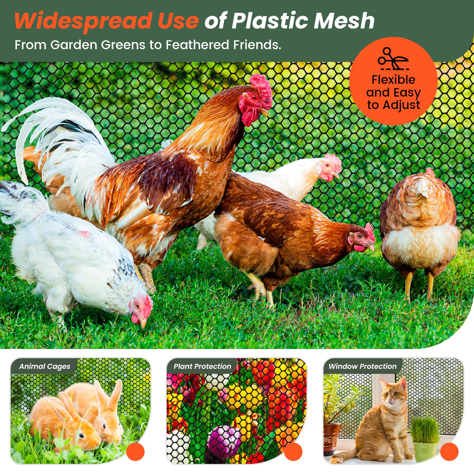 Toolterritary versatile mesh creates garden boundaries and small animal barriers without heavy hardware.