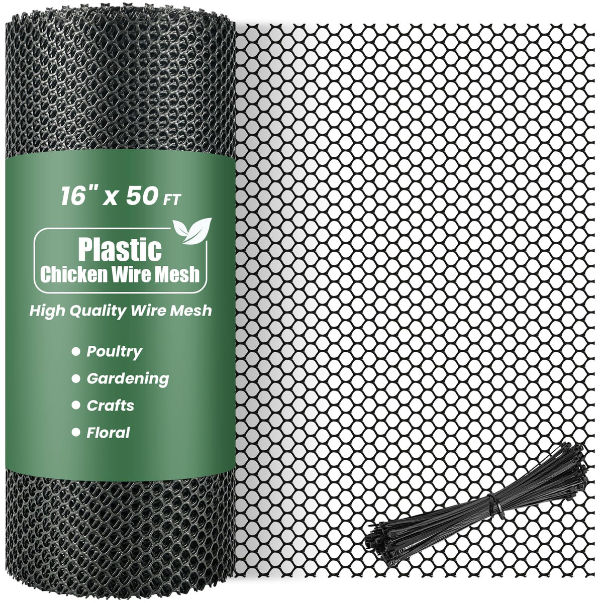 Toolterritary plastic wire mesh 16in by 50ft provides durable, weather-ready coverage for gardens.