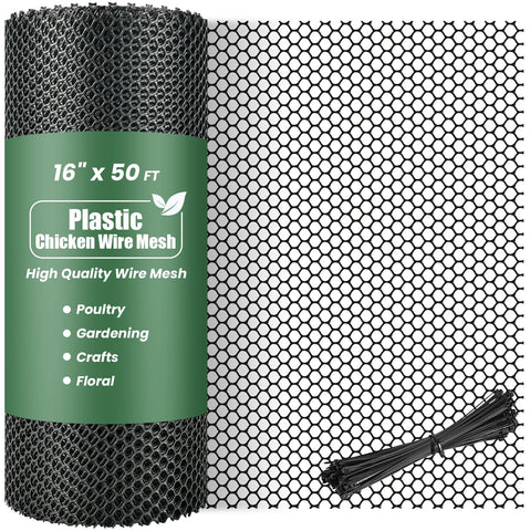 Toolterritary plastic wire mesh 16in by 50ft provides durable, weather-ready coverage for gardens.
