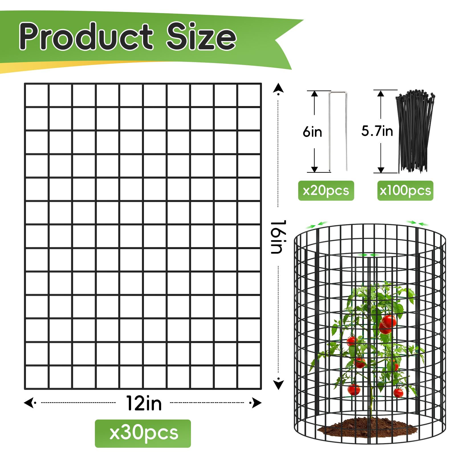 Toolterritory metal cage mesh provides sturdy, rust-resistant protection for plants.