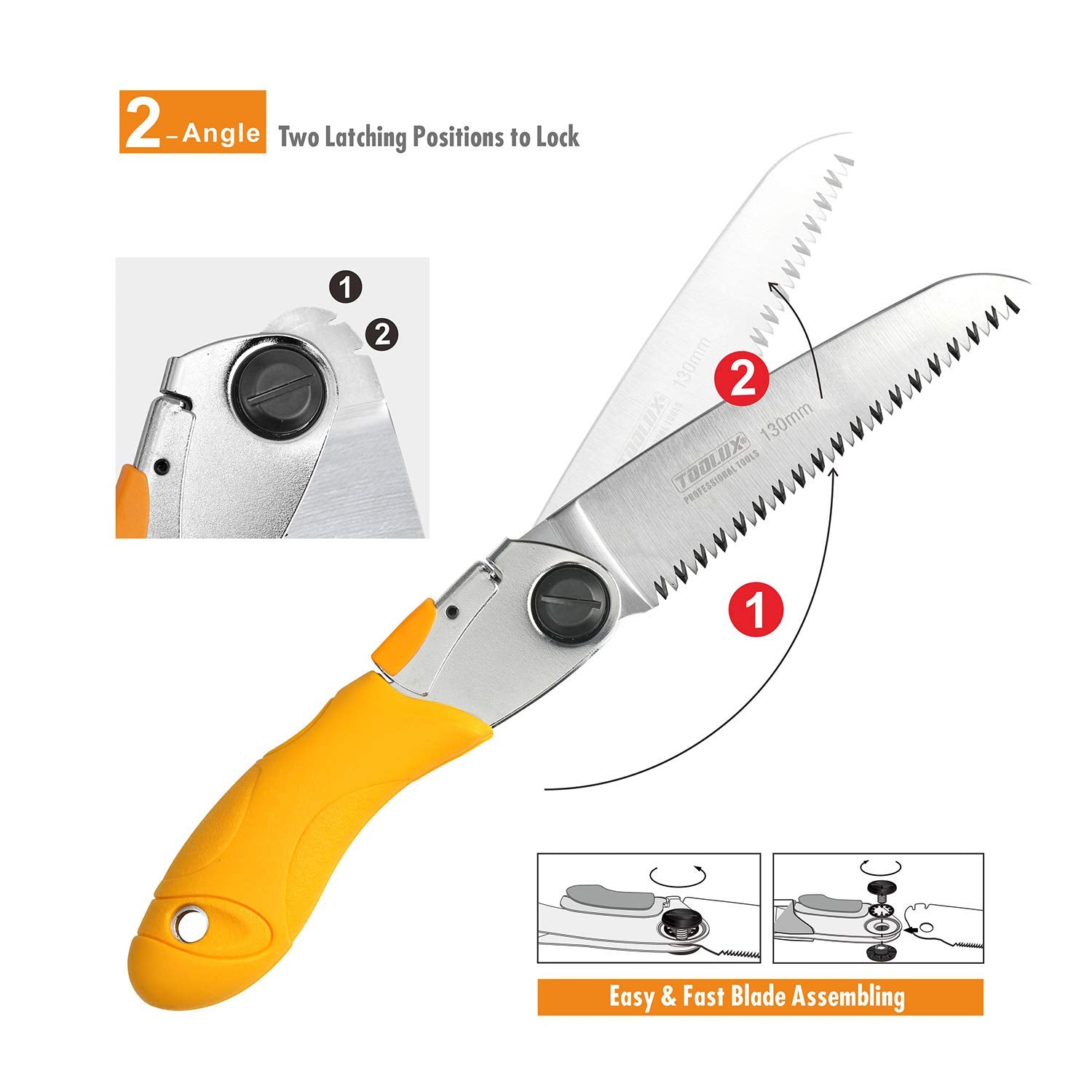 Toolux pruning action on a small branch demonstrates efficient cutting.