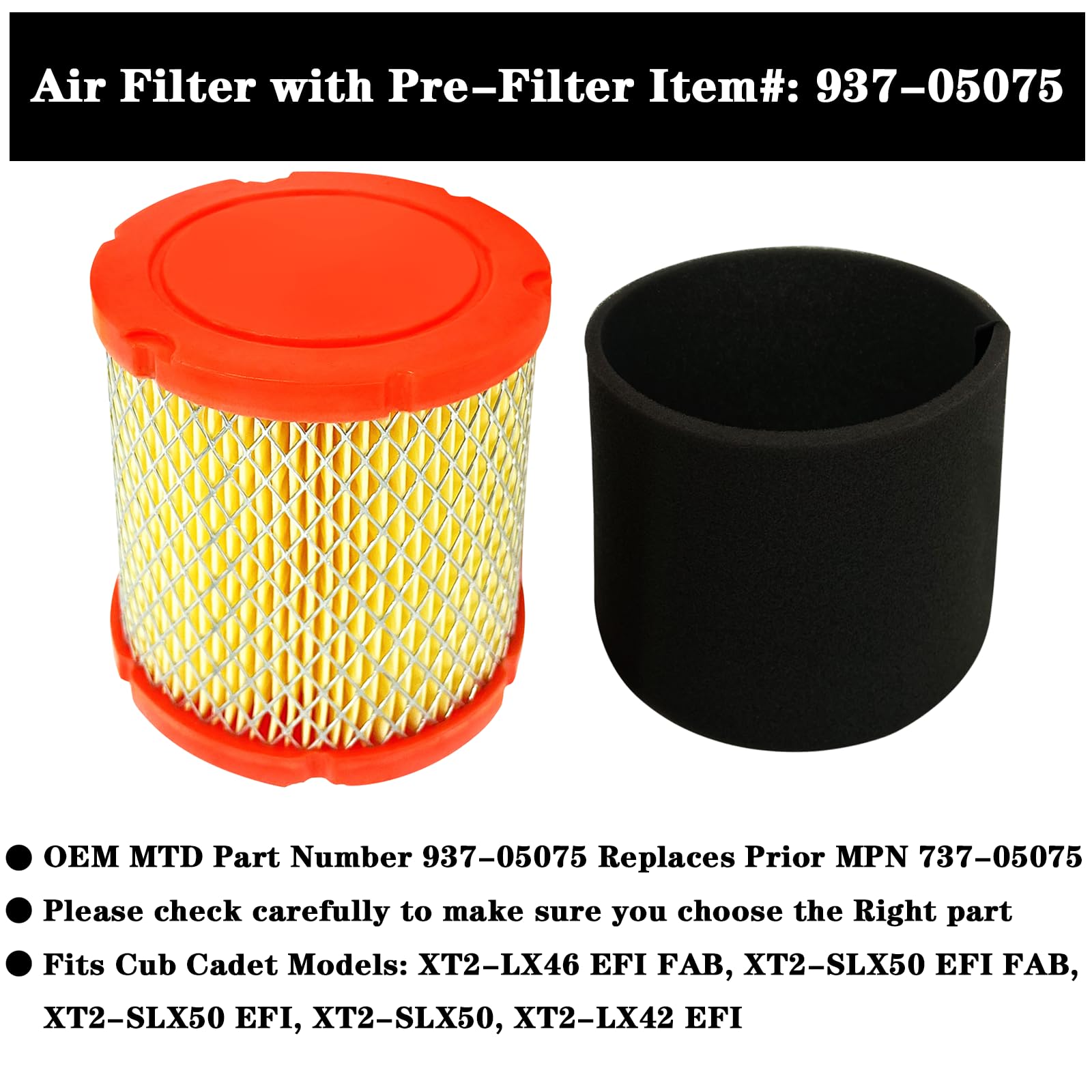 Toolyuan 937-05075 Q78 air filter replaces 737-05075 with ease.