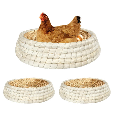 Toolzeen chicken nest pad in coop, wide view showing ample laying space.