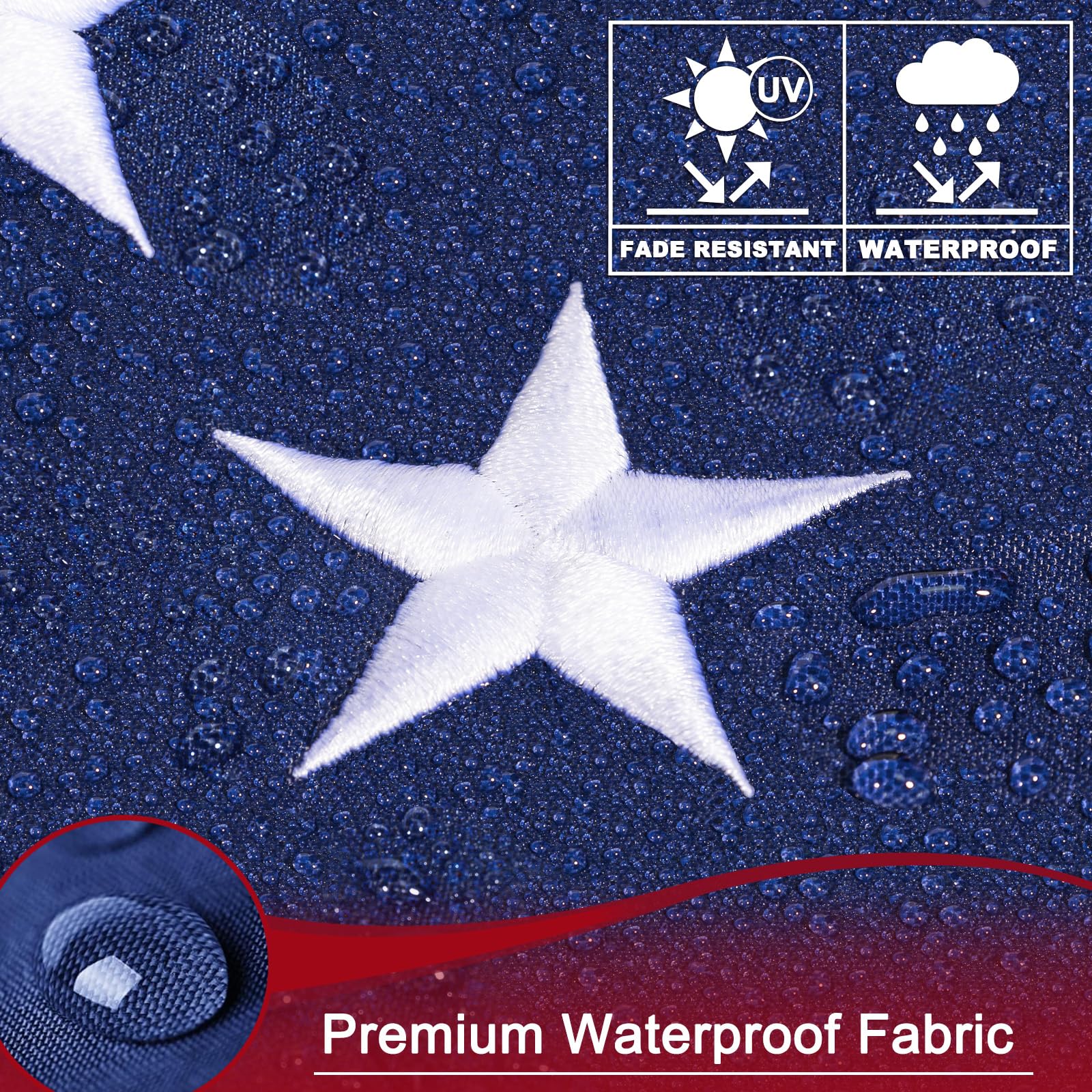 Toooup brass-grommets flag provides sturdy mounting on poles.