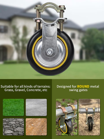 TOOPTATE supports gates from 3 to 7 inches above ground for smooth rolling.