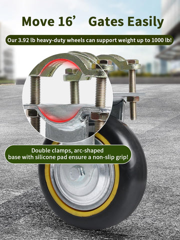 TOOPTATE wide tire reduces ground damage and improves grip.