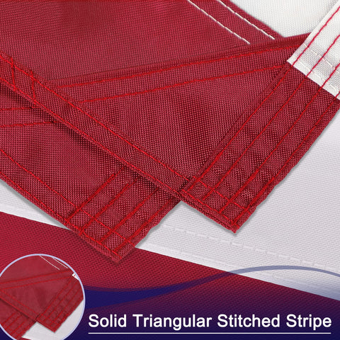 TOOUP American flag with waterproof UV coating resists fading in sun.