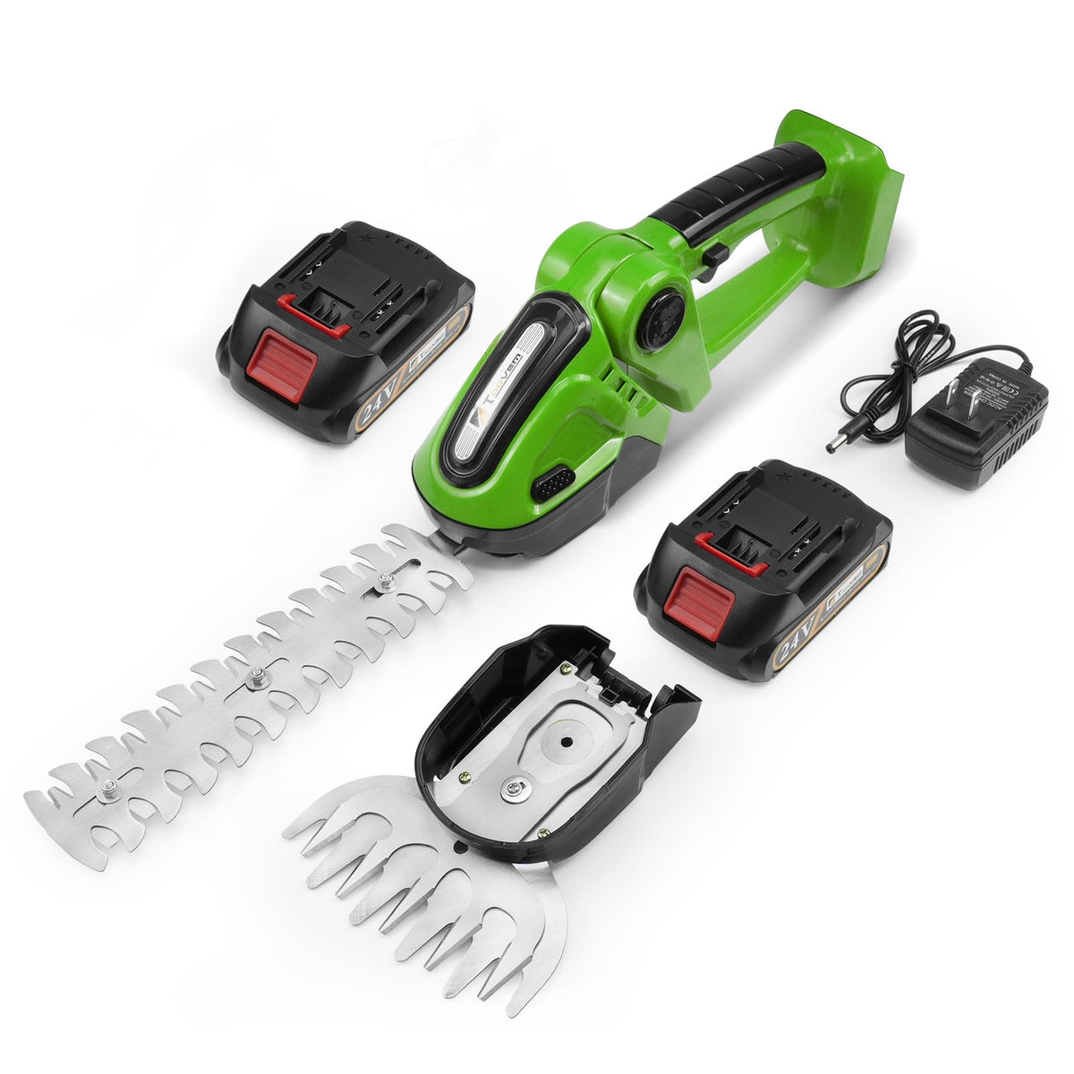 TOOVEM 2-in-1 cordless hedge trimmer with battery enables easy, versatile pruning.