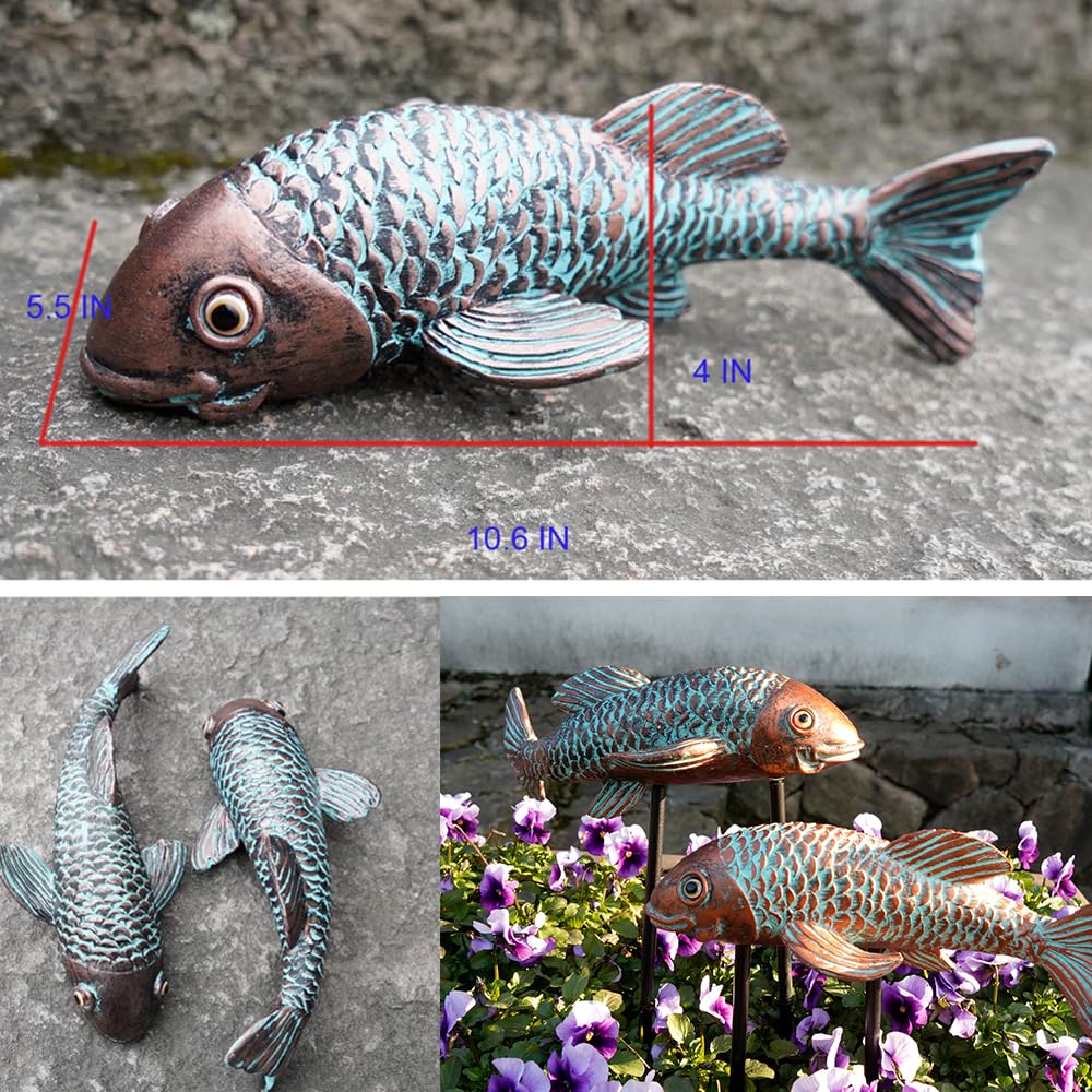 Tooyuart koi yard ornament with iron rods for easy placement