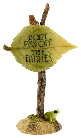 Top Collection Don't Piss Off The Fairies sign figurine adds whimsy to any fairy garden
