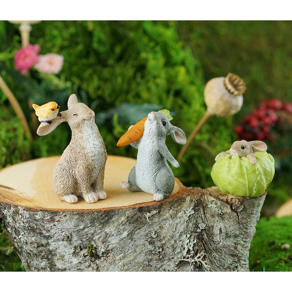 Top Collection fairy garden detail cabbage motif enhances magical landscape.