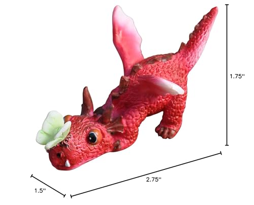 Top Collection dragon and butterfly scene in a terrarium, ideal for creative displays