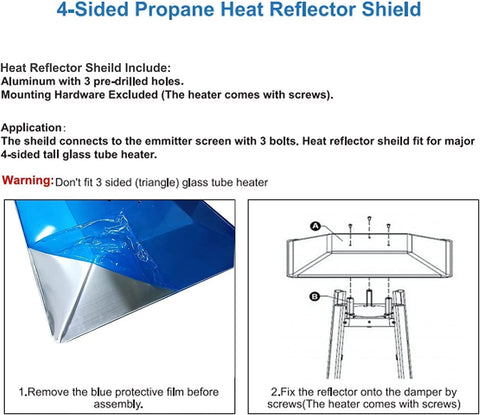 Top Hill Upgtaded dust and rain shield keeps the heater cleaner outdoors