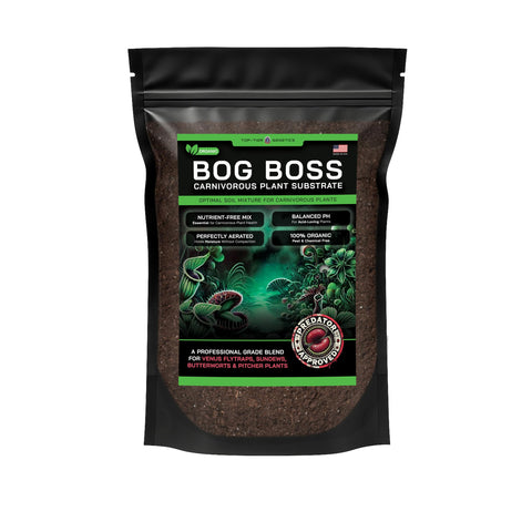 Top Tier Genetics BOG BOSS soil blend in Venus Flytrap tray supports precise moisture and healthy growth.