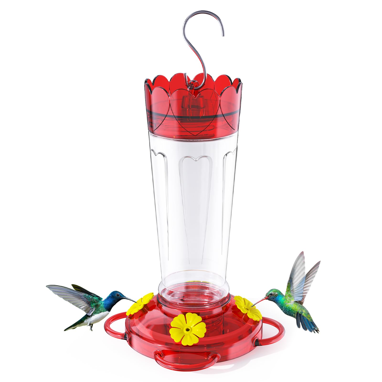 TOP XIAN hummingbird feeder with four ports attracts visitors to your garden.