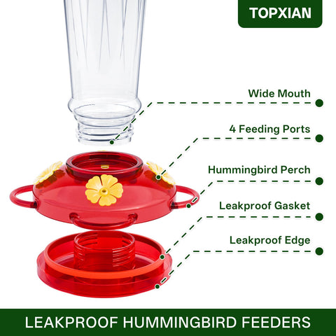 Transparent nectar reservoir lets you monitor levels at a glance.
