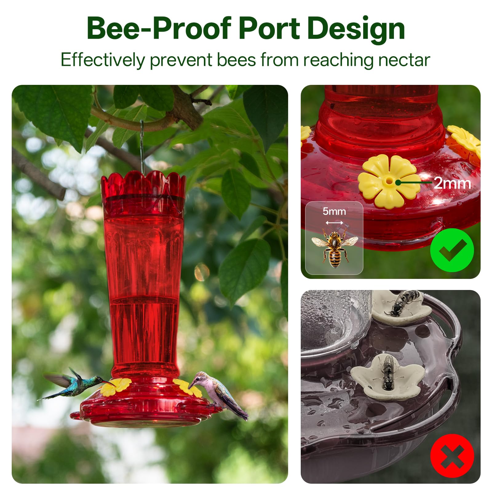 TOP XIAN hummingbird feeder weather-resistant plastic withstands outdoor conditions.