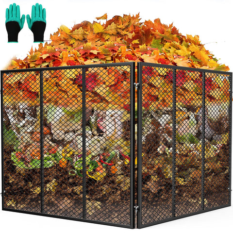 Top Xian large compost bin front view highlighting 172-gallon capacity for yard and kitchen waste.