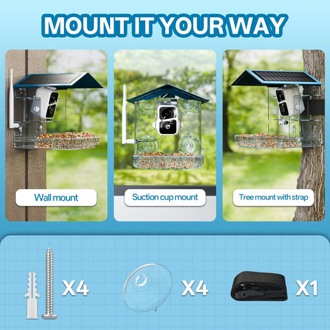 TOP XIAN Feeder Camera AI bird recognition identifies species and expands your backyard library