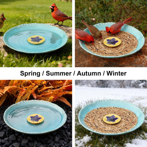 Topadorn birdbath enhances outdoor decor on patio and garden