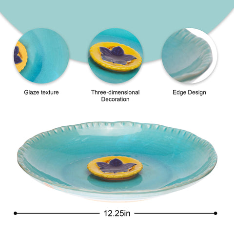Topadorn birdbath on table top for compact patio setups