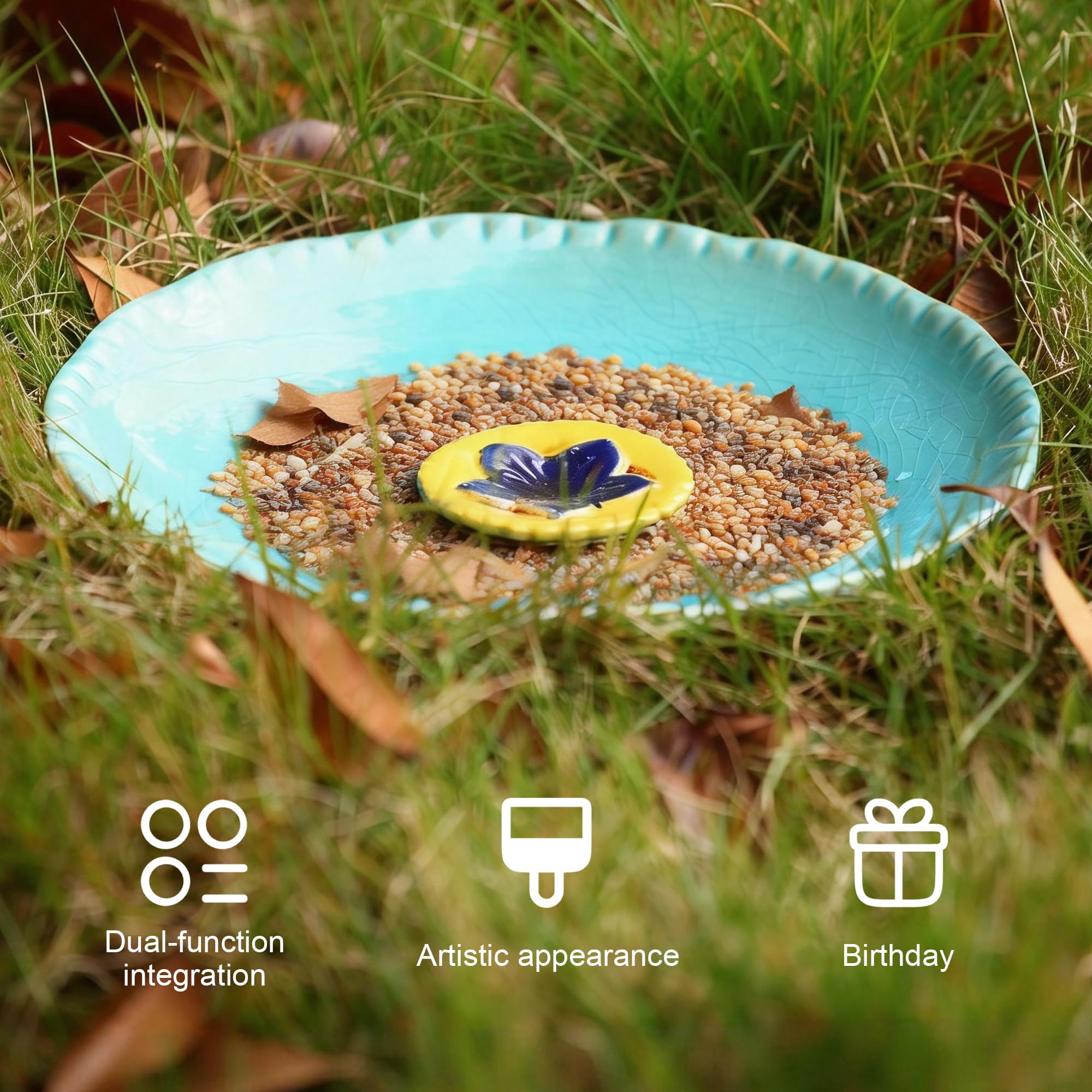 Topadorn birdbath creates a welcoming water pool close to the ground