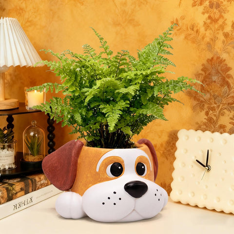 Toparad dog resin planter gift-ready packaging, perfect for plant lovers.