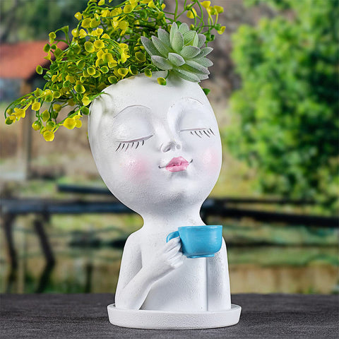 Toparad face pot drainage hole design keeps soil airy and prevents overwatering.