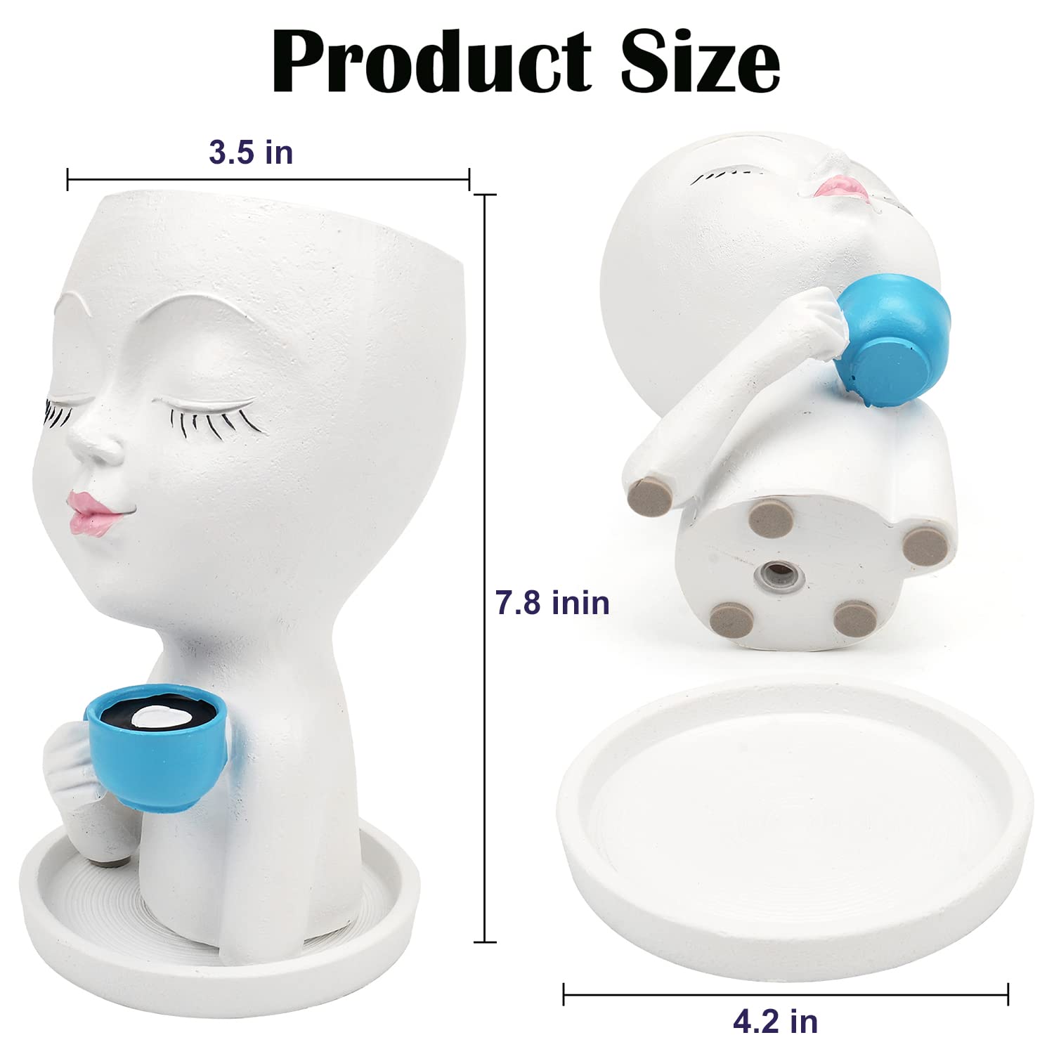 Toparad unique head vase adds playful charm to shelves.