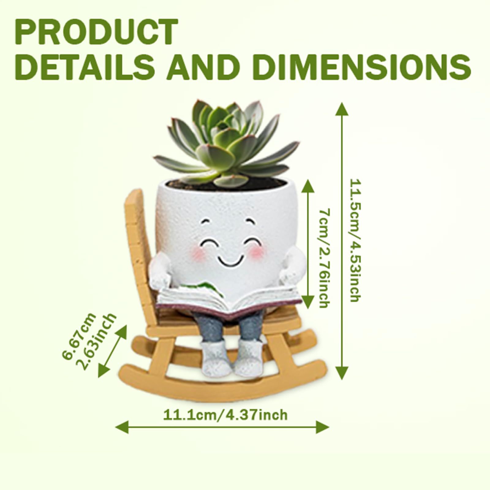 Toparad Resin Face Planter with cheerful design for desks or shelves.