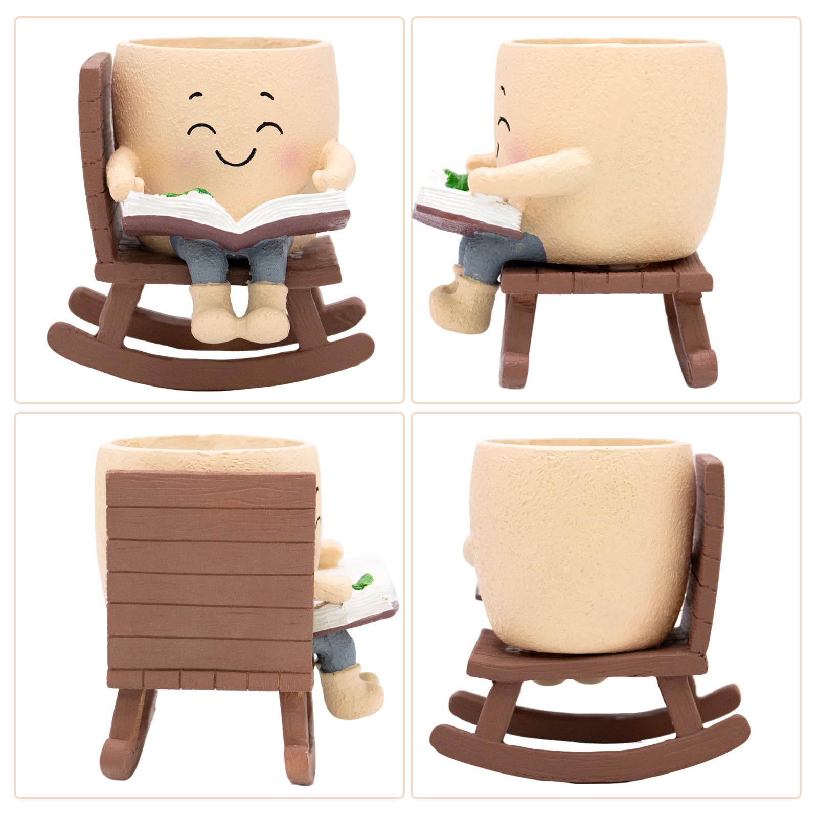 Toparad succulent plant pot with a friendly face for compact spaces.