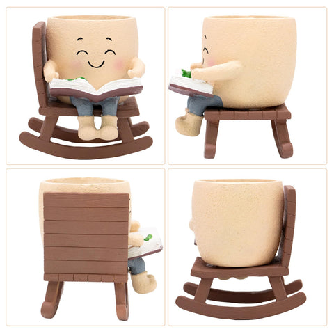 Toparad succulent plant pot with a friendly face for compact spaces.
