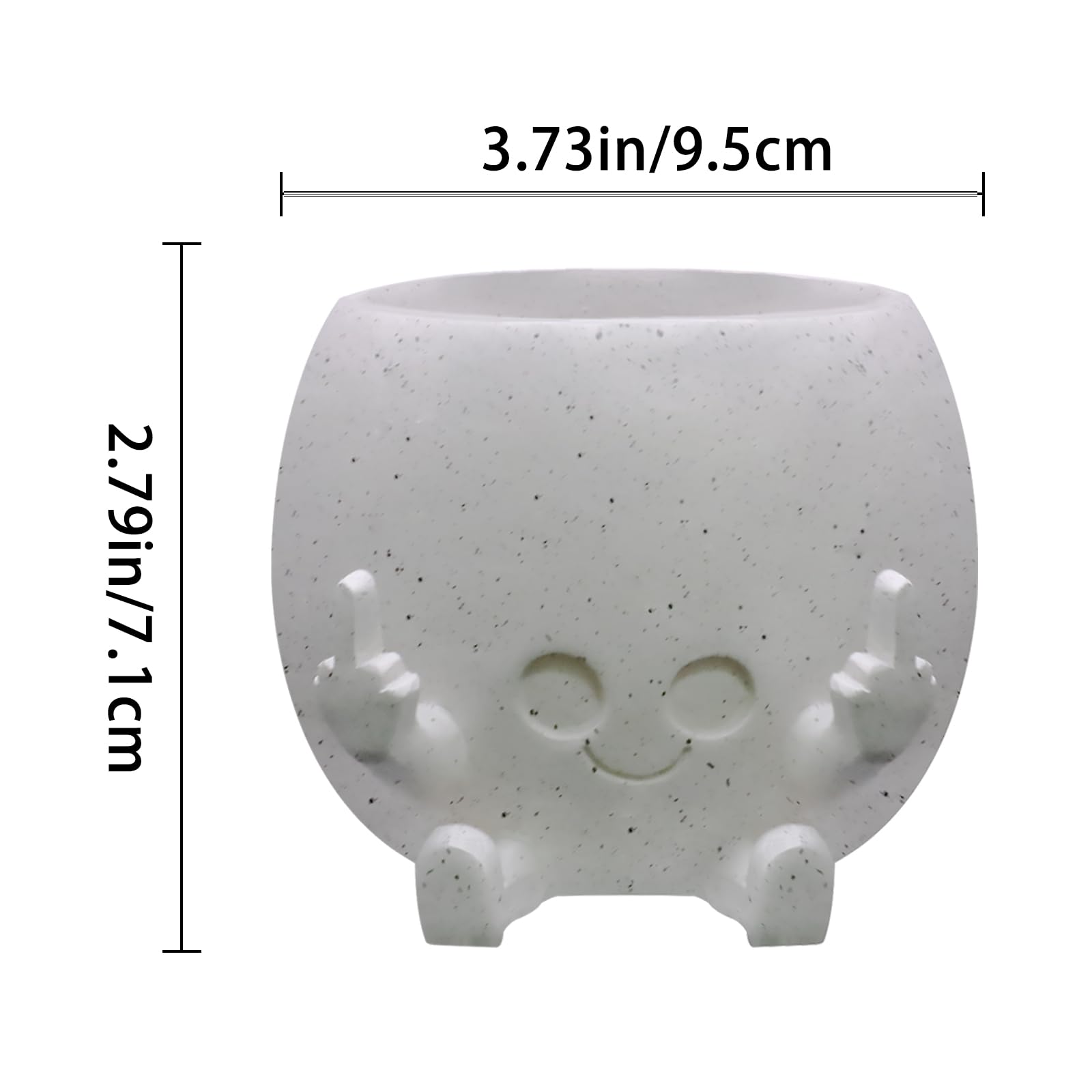Toparad white face pot complements desks, patios, and greenery arrangements.