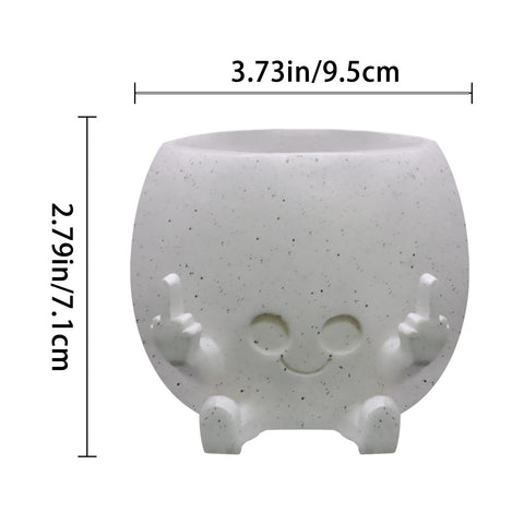 Toparad white face pot complements desks, patios, and greenery arrangements.