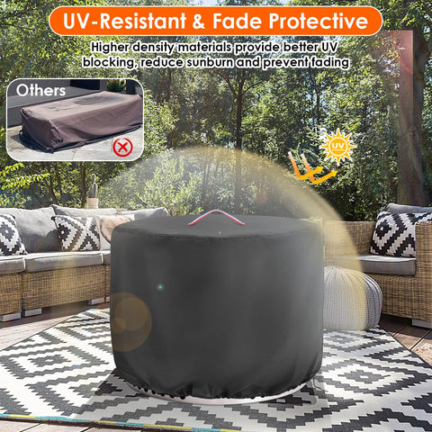 Color-coded handles simplify installation of the Topcover fire pit cover.