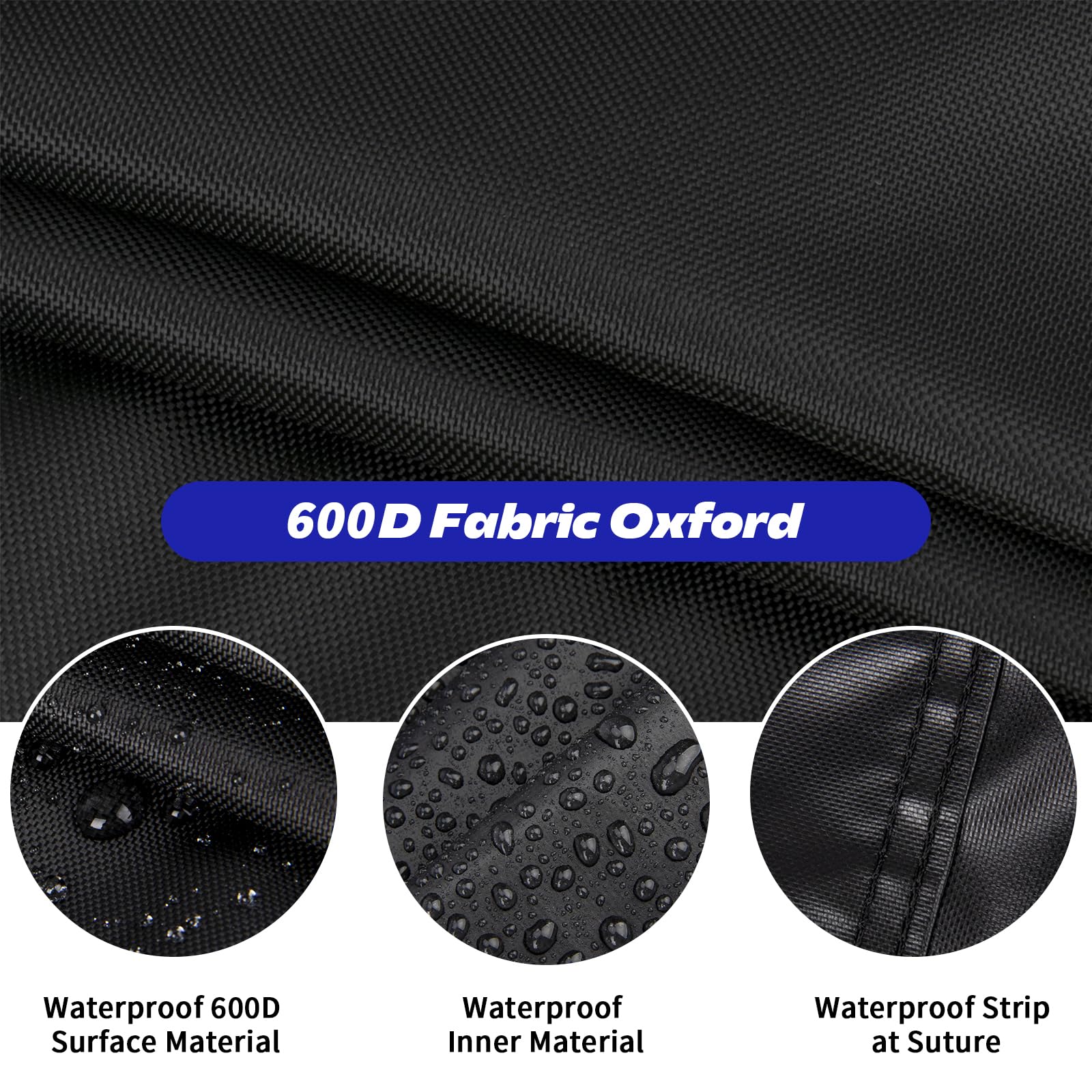Bottom drawstring windproof feature secures the round Topcover.