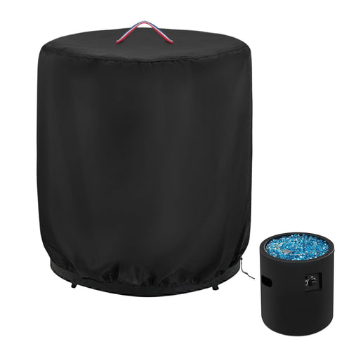 Topcover round fire pit cover 24in side view protects a 23in pit from rain