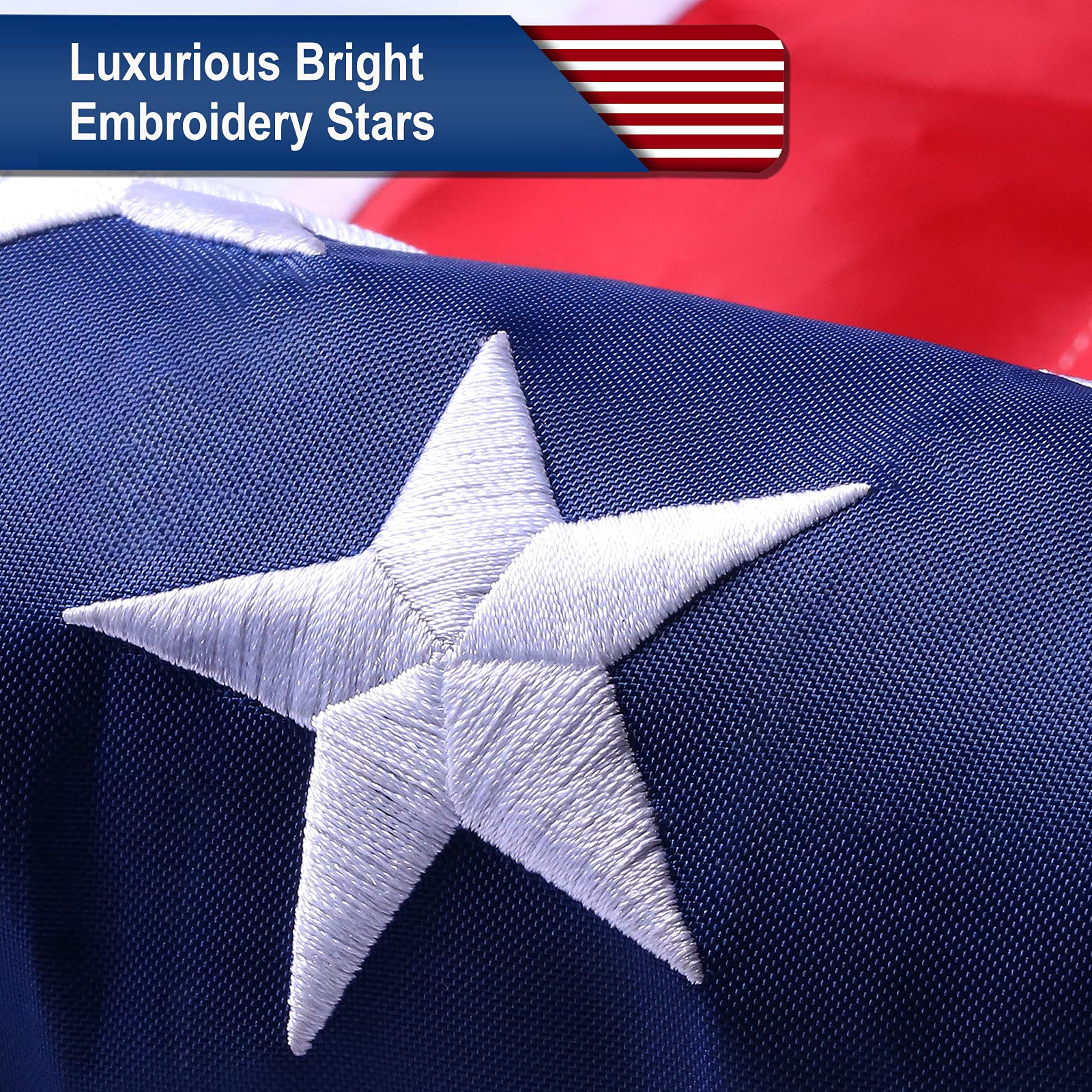 TOPFLAGS American Flag 3x5 outdoor sewn stripes for long-lasting clarity.