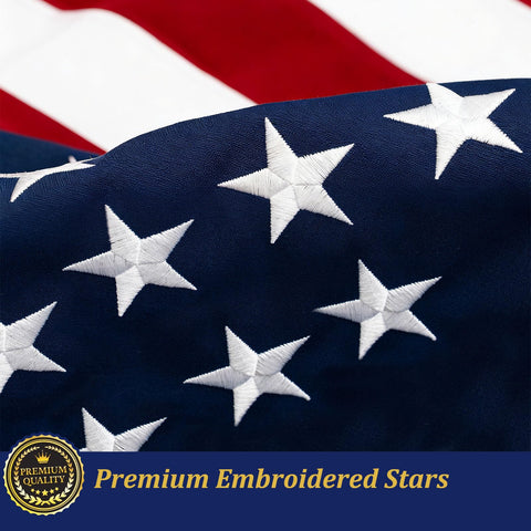 TOPFLAGS flag uses two brass grommets for secure hanging outdoors.