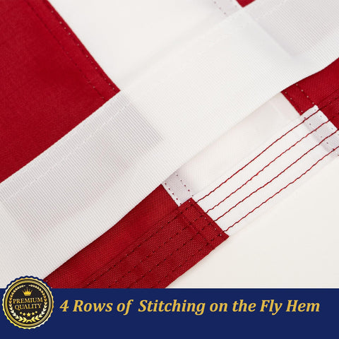 TOPFLAGS flag offers double-stitched edges for longevity.
