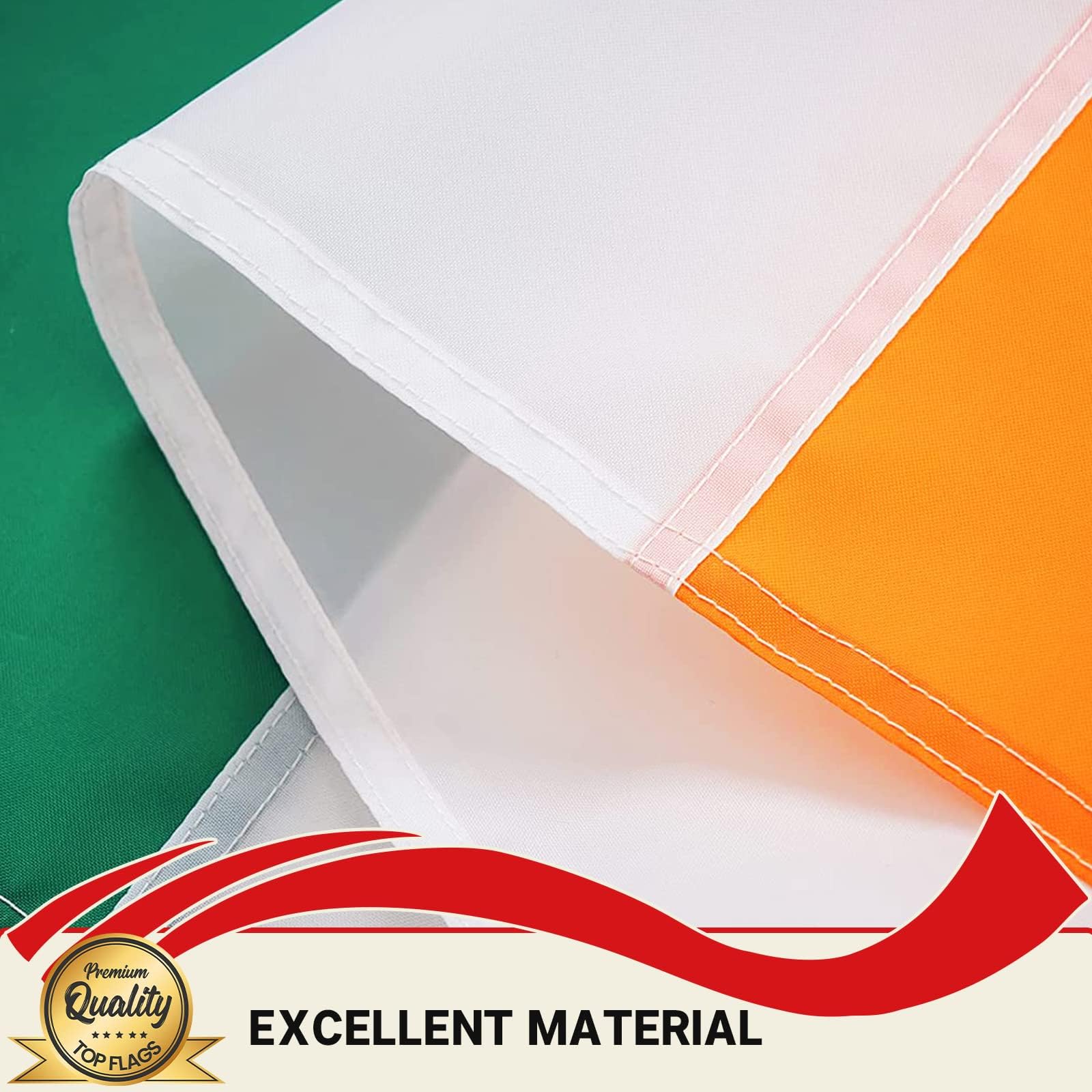 TOPFLAGS Irish flag 210D polyester resists outdoor wear