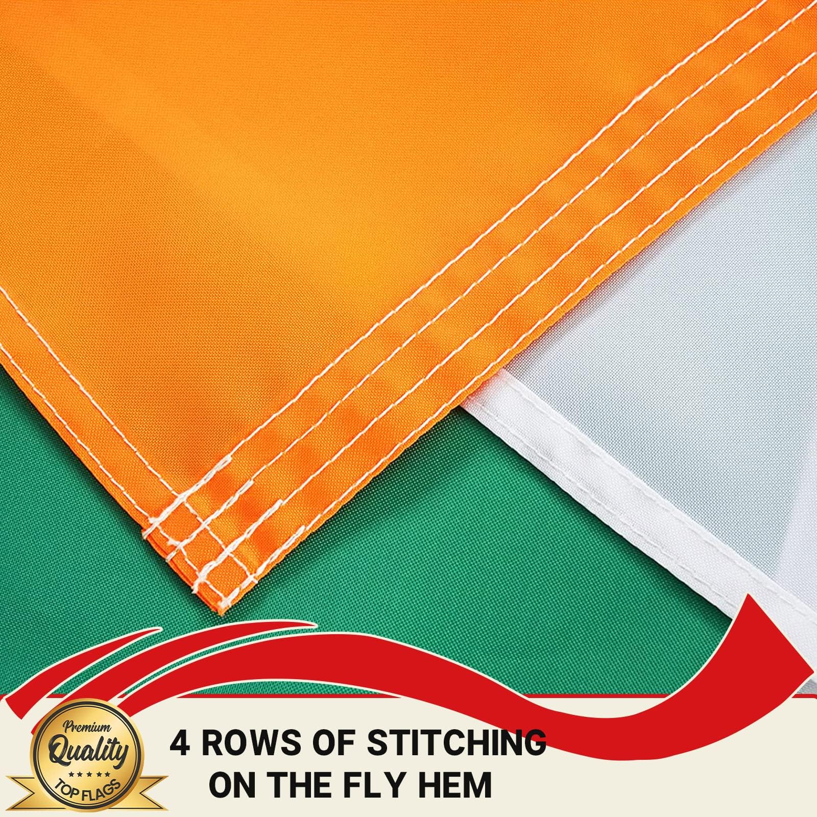 TOPFLAGS Irish flag ideal for St. Patrick's Day outdoor decoration