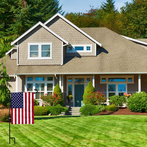 TOPFLAGS metal yard flag pole assembly shows durable construction.