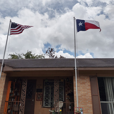 TOPFLAGS Texas flag with embroidered stars for premium detail.