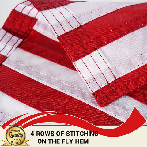 TOPFLAGS weather-resistant flag with double-needle stitching for longevity